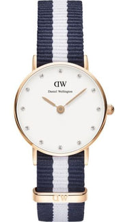  Shop Authentic Daniel Wellington Classy Glasgow White Dial Two Tone Nylon Strap Watch For Women - DW00100066 - Luxxuri