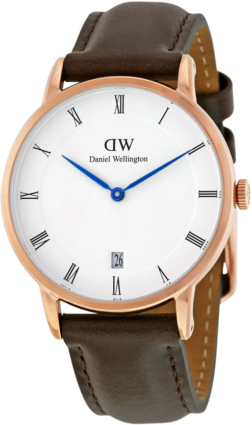  Shop Authentic Daniel Wellington Dapper Bristol White Dial Brown Leather Strap Watch For Women - DW00100094 - Luxxuri