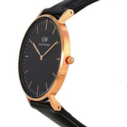  Shop Authentic Daniel Wellington Classic Sheffield Black Dial Black Leather Strap Watch For Women - DW00100139 - Luxxuri