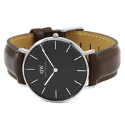  Shop Authentic Daniel Wellington Classic Bristol Black Dial Brown Leather Strap Watch For Men - DW00100143 - Luxxuri