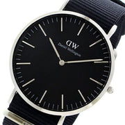  Shop Authentic Daniel Wellington Classic Cornwall Black Dial Black Nylon Strap Watch For Women - DW00100149 - Luxxuri