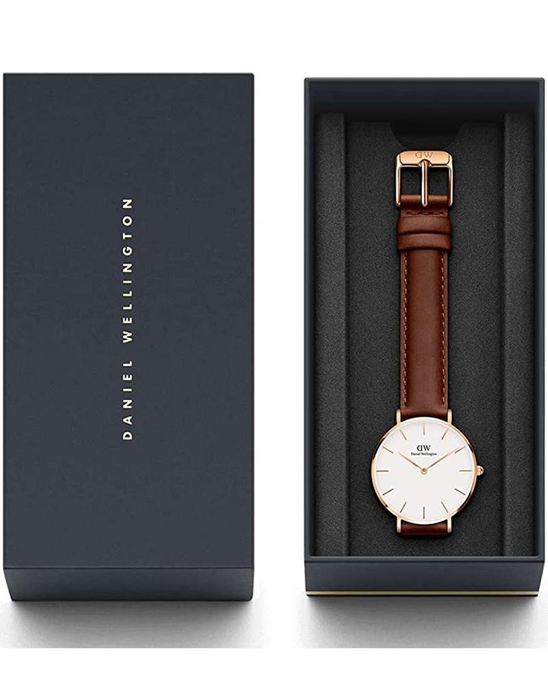  Shop Authentic Daniel Wellington Classy St Mawes White Dial Brown Leather Strap Watch For Women - DW00100075 - Luxxuri