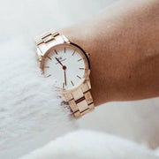  Shop Authentic Daniel Wellington Iconic Link White Dial Rose Gold Steel Strap Watch for Women - DW00100213 - Luxxuri