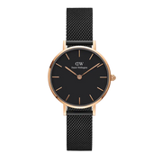  Shop Authentic Daniel Wellington Petite Ashfield Black Dial Black Mesh Strap Watch For Women - DW00100245 - Luxxuri