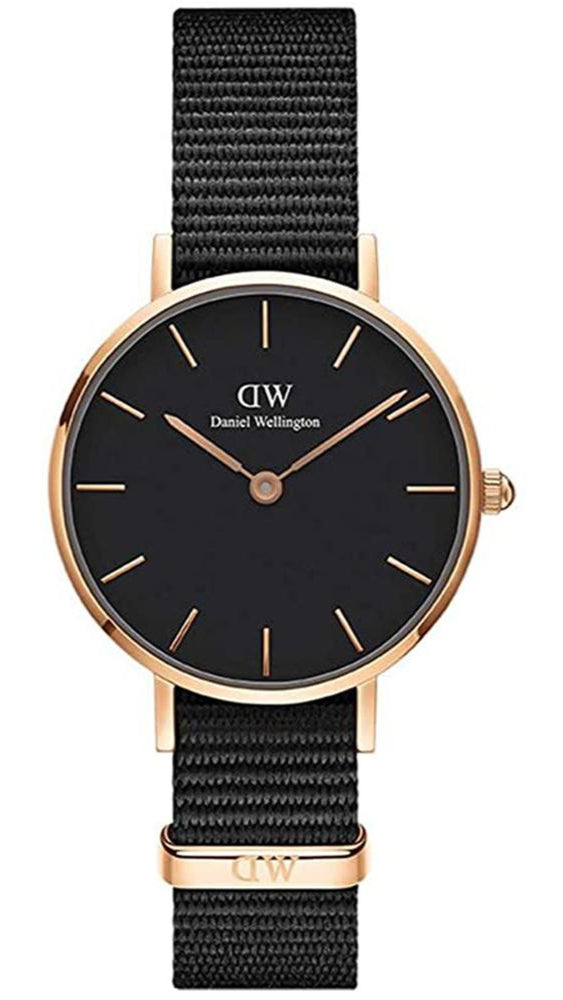  Shop Authentic Daniel Wellington Petite Cornwall Black Dial Black Nylon Strap Watch for Women - DW00100247 - Luxxuri