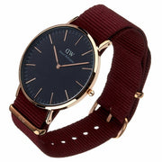  Shop Authentic Daniel Wellington Classic Roselyn Black Dial Maroon Nylon Strap Watch For Women - DW00100269 - Luxxuri