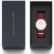  Shop Authentic Daniel Wellington Classic Roselyn White Dial Red NATO Strap Watch For Women - DW00100271 - Luxxuri
