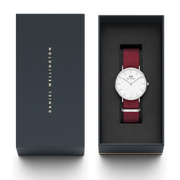  Shop Authentic Daniel Wellington Classic Roselyn White Dial Red NATO Strap Watch For Women - DW00100272 - Luxxuri