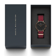  Shop Authentic Daniel Wellington Classic Roselyn Black Dial Maroon Nylon Strap Watch For Women - DW00100273 - Luxxuri