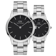  Shop Authentic Daniel Wellington Iconic Link Black Dial Silver Steel Strap Watch For Women - DW00100206 - Luxxuri