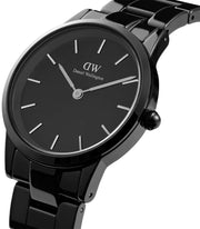  Shop Authentic Daniel Wellington Iconic Link Ceramic Black Dial Black Steel Strap Watch For Women - DW00100414 - Luxxuri