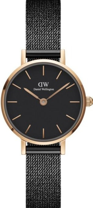  Shop Authentic Daniel Wellington Classic Petite Pressed Ashfield Black Dial Black Mesh Bracelet Watch For Women - DW00100441 - Luxxuri