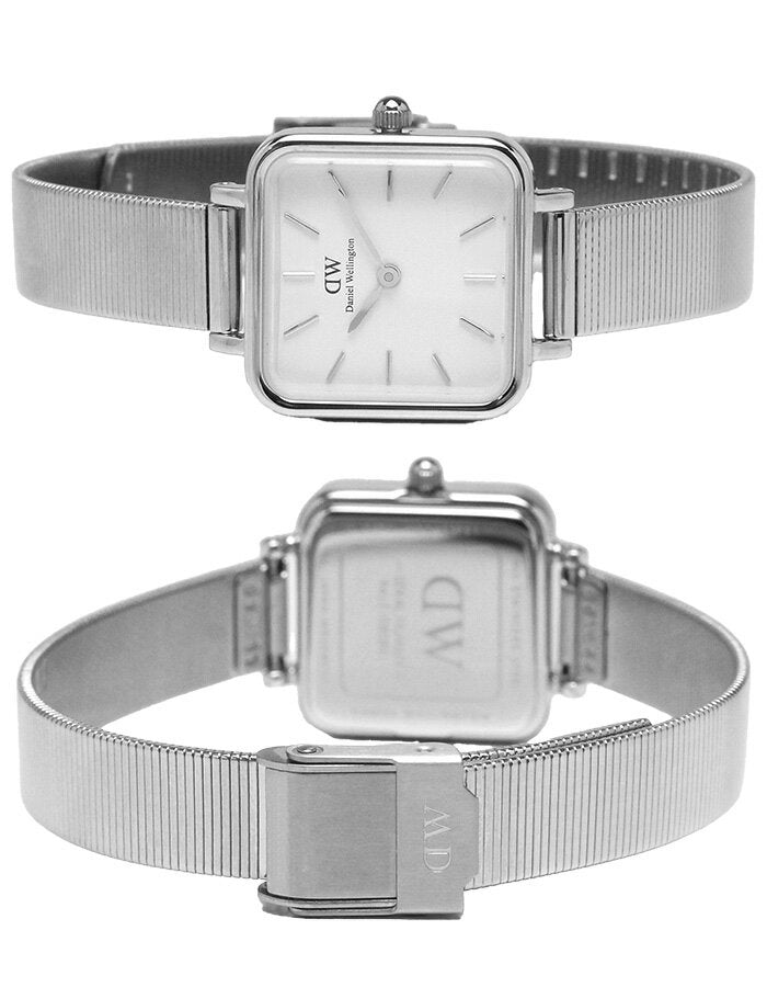 Shop Authentic Daniel Wellington Quadro Studio White Dial Silver Mesh Bracelet Watch For Women - DW00100521 - Luxxuri