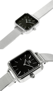  Shop Authentic Daniel Wellington Quadro Studio Black Dial Silver Mesh Strap Watch For Women - DW00100522 - Luxxuri