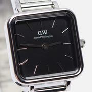 Daniel Wellington Quadro Studio Black Dial Silver Mesh Strap Watch For Women - DW00100522
