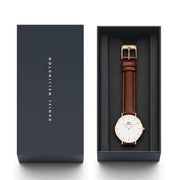  Shop Authentic Daniel Wellington Classic Petite Bristol White Dial Brown Leather Strap Watch For Women - DW00100227 - Luxxuri