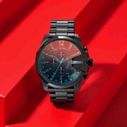  Shop Authentic Diesel Mega Chief Black Dial Black Steel Strap Watch For Men - DZ4318 - Luxxuri