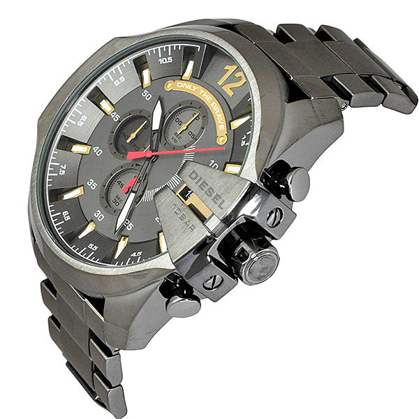  Shop Authentic Diesel  Mega Chief Chronograph Grey Dial Grey Steel Strap Watch For Men - DZ4421 - Luxxuri