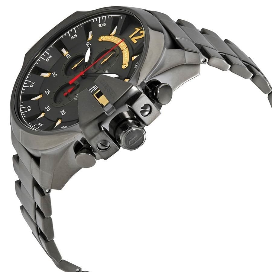  Shop Authentic Diesel  Mega Chief Chronograph Grey Dial Grey Steel Strap Watch For Men - DZ4421 - Luxxuri