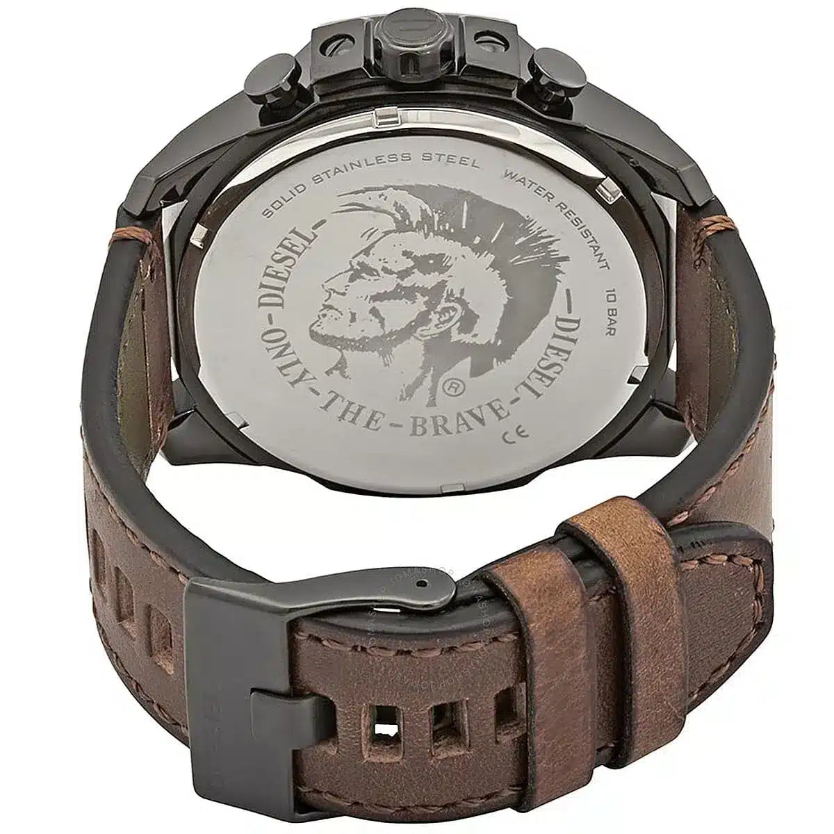  Shop Authentic Diesel Mega Chief Grey Dial Brown Leather Strap Watch For Men - DZ4463 - Luxxuri