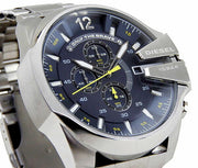  Shop Authentic Diesel Mega Chief Chronograph Blue Dial Silver Steel Strap Watch For Men - DZ4465 - Luxxuri