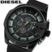 Shop Authentic Diesel Mega Chief Chronograph Black Dial Black Mesh Bracelet Watch For Men - DZ4514 - Luxxuri