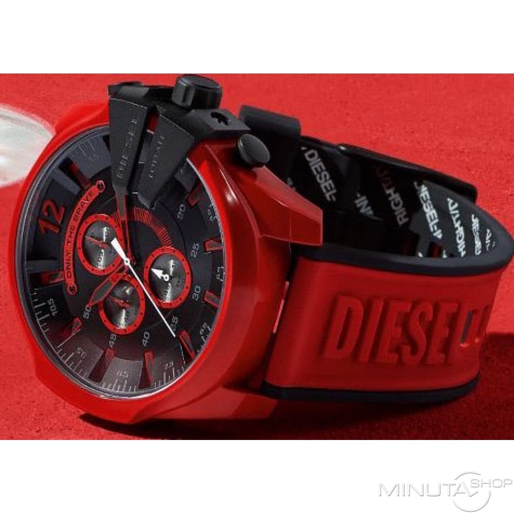  Shop Authentic Diesel Mega Chief Chronograph Black Dial Red Rubber Strap Watch For Men - DZ4526 - Luxxuri