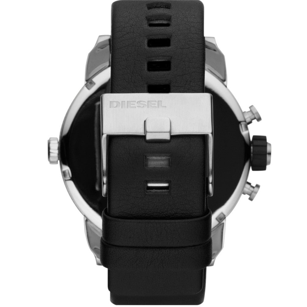  Shop Authentic Diesel Little Daddy Black Dial Black Leather Strap Watch For Men - DZ7256 - Luxxuri