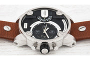 Shop Authentic Diesel SBA Dual Time Black Dial Brown Leather Strap Watch For Men - DZ7264 - Luxxuri