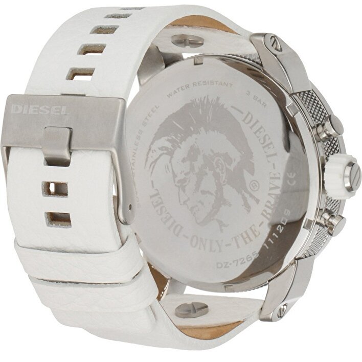  Shop Authentic Diesel Badass Chronograph White Dial White Leather Strap Watch For Men - DZ7265 - Luxxuri