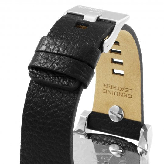  Shop Authentic Diesel Mr Daddy Black Dial Black Leather Strap Watch For Men - DZ7313 - Luxxuri