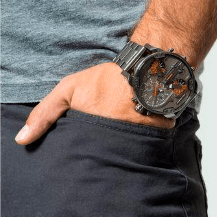  Shop Authentic Diesel Mr Daddy 2.0 Chronograph Grey Dial Grey Steel Strap Watch For Men - DZ7315 - Luxxuri