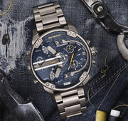  Shop Authentic Diesel Big Daddy 2.0 Blue Dial Grey Stainless Strap Watch For Men - DZ7331 - Luxxuri