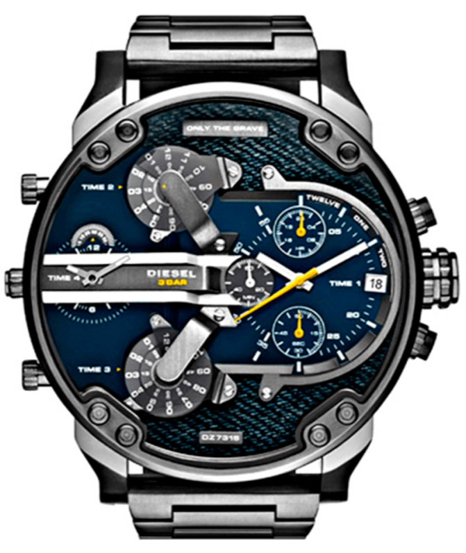  Shop Authentic Diesel Big Daddy 2.0 Blue Dial Grey Stainless Strap Watch For Men - DZ7331 - Luxxuri