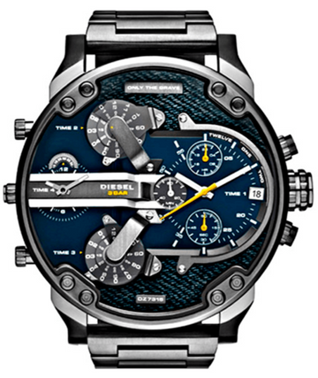  Shop Authentic Diesel Big Daddy 2.0 Blue Dial Grey Stainless Strap Watch For Men - DZ7331 - Luxxuri