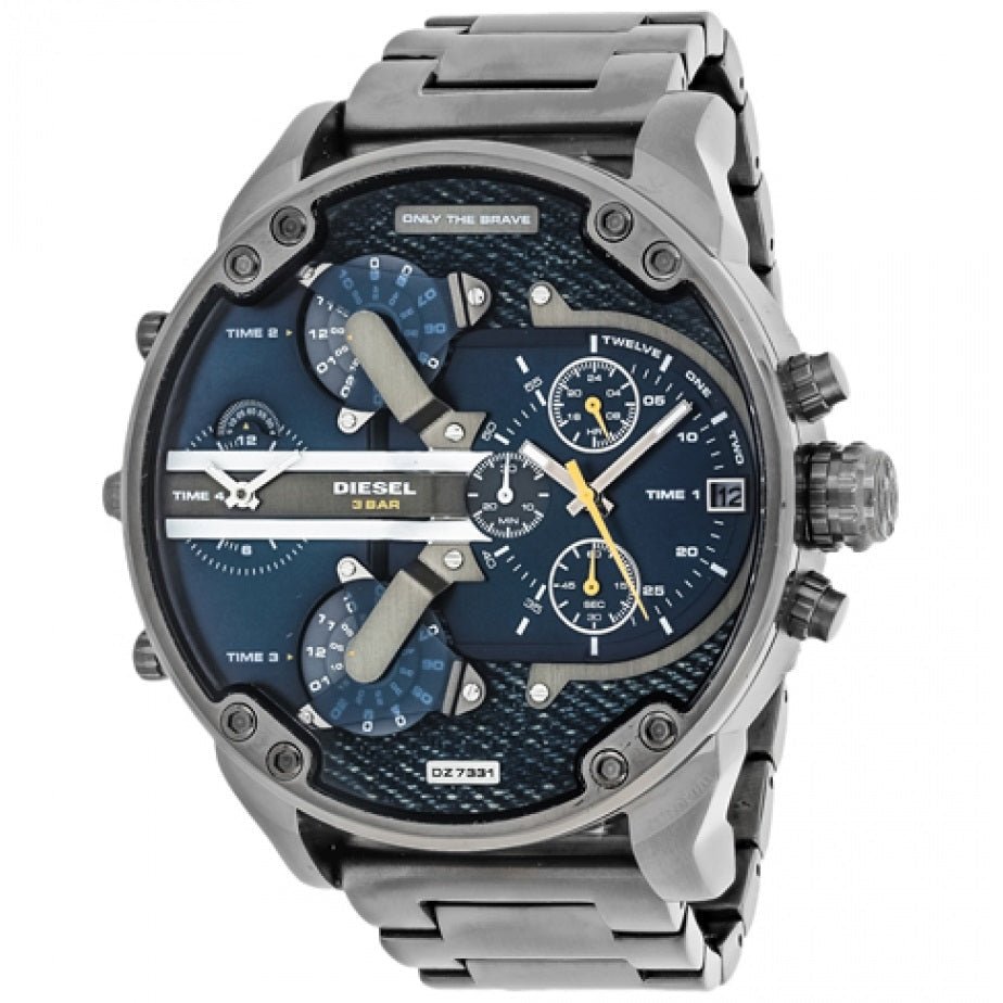  Shop Authentic Diesel Big Daddy 2.0 Blue Dial Grey Stainless Strap Watch For Men - DZ7331 - Luxxuri