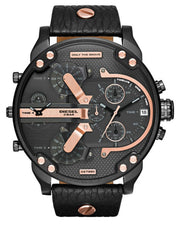  Shop Authentic Diesel Mr Daddy 2.0 Black Dial Black Leather Strap Watch For Men - DZ7350 - Luxxuri