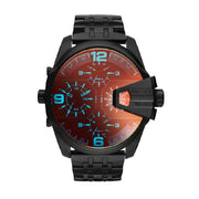  Shop Authentic Diesel Uber Chief Chronograph Red Dial Black Steel Strap Watch For Men - DZ7373 - Luxxuri