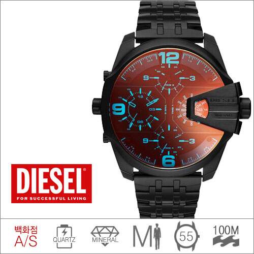  Shop Authentic Diesel Uber Chief Chronograph Red Dial Black Steel Strap Watch For Men - DZ7373 - Luxxuri