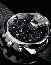  Shop Authentic Diesel Uber Chief Oversized 4 Time Black Dial Leather Strap Watch For Men - DZ7376 - Luxxuri