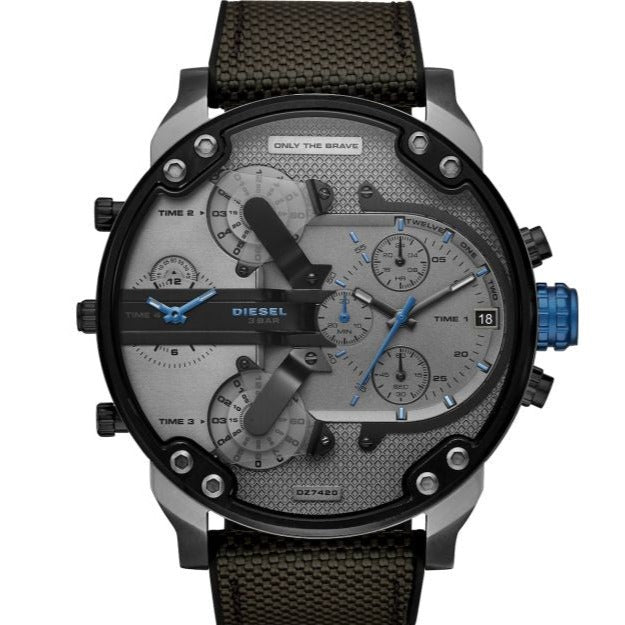  Shop Authentic Diesel Mr Daddy 2.0 Chronograph Grey Dial Black Nylon Strap Watch For Men - DZ7420 - Luxxuri