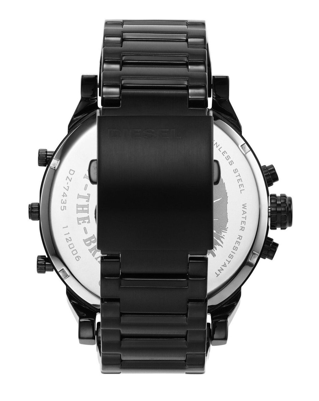  Shop Authentic Diesel Mr. Daddy 2.0 Black Dial Black Steel Strap Watch For Men - DZ7435 - Luxxuri