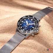 Shop Authentic Tissot Seastar 1000 Chronograph Blue Dial Silver Mesh Bracelet Watch For Men - T120.417.11.041.02 - Luxxuri