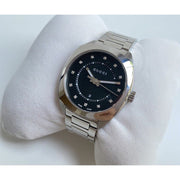  Shop Authentic Gucci GG2570 Diamonds Black Dial Silver Steel Strap Watch For Women - YA142503 - Luxxuri