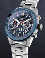  Shop Authentic Tag Heuer Carrera Chronograph Blue Dial Silver Steel Strap Watch for Men - CBG2A11.BA0654 - Luxxuri