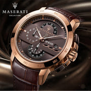  Shop Authentic Maserati Ingegno Chronograph Brown Dial Brown Leather Strap Watch For Men - R8871619001 - Luxxuri