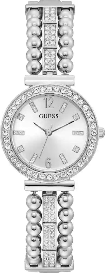  Shop Authentic Guess Gala Diamonds Silver Dial Silver Steel Strap Watch for Women - GW0401L1 - Luxxuri