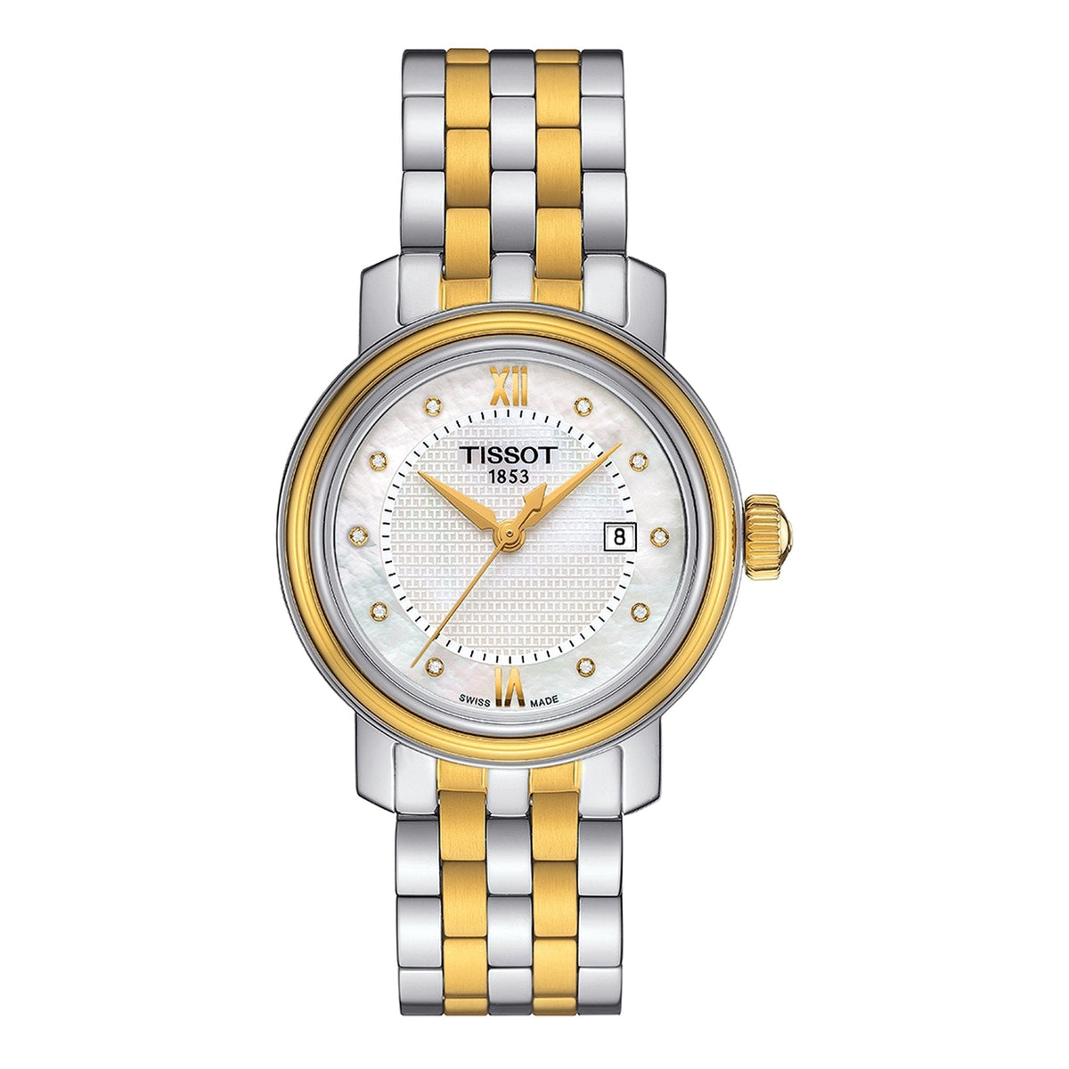  Shop Authentic Tissot T Classic Bridgeport Mother of Pearl Dial Two Tone Steel Strap Watch For Women - T097.010.22.116.00 - Luxxuri