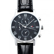  Shop Authentic Tommy Hilfiger Kane Quartz Black Dial Black Leather Strap Watch for Men - 1791401 - Luxxuri