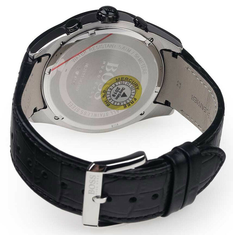  Shop Authentic Hugo Boss Onyx Black Dial Black Leather Strap Watch for Men - 1513367 - Luxxuri
